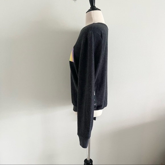 Wildfox Over the Rainbow Pullover Sweater Clean Black (Dark Gray) Sz M NWT - Picture 5 of 6